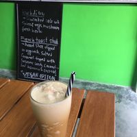 Amazing iced americano with hemp milk. at Organic Smoothie Bowl & Cafe - Lazimpat in Kathmandu