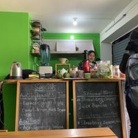 Making my salad and sourdough  at Organic Smoothie Bowl & Cafe - Lazimpat in Kathmandu