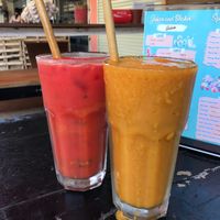 Exotic Tropical juice & Golden Shake at Kampot Juice Box in Kampot