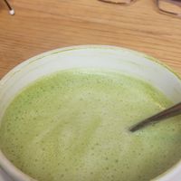 Matcha Latte with oatmilk at Reggeli in Pecs