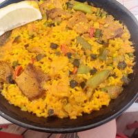 Paella de seitán y verduras at Guep Cafe in Mallorca