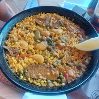 Paella with seitan 16.50eur at Guep Cafe in Mallorca