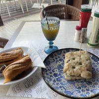 Focaccia burger + vegan Bagguette   at Guep Cafe in Mallorca