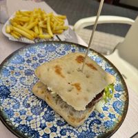 Focaccia Soy Burger  at Guep Cafe in Mallorca