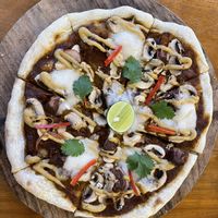 Bbq jackfruit pizza  at Bella by Sage in Ubud