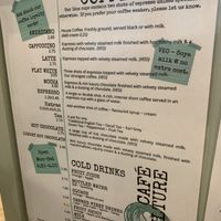 Drinks menu  at Inspiration in Driffield