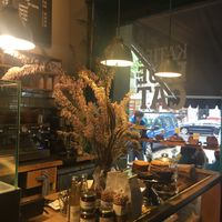 the counter  at Kathy's Blue Cat in Berlin