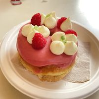Raspberry & Vanilla Doughnut  at Scoop 'n Dough in Lisbon
