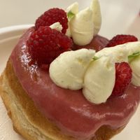 Raspberry Vanilla Donut - their beginners option  at Scoop 'n Dough in Lisbon