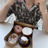 Glazed, pavlova, banoffie pie, dark chocolate  at Scoop 'n Dough in Lisbon