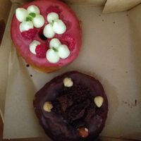 these donuts are amazing
 at Scoop 'n Dough in Lisbon