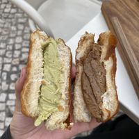Pistachio and coffee  at Scoop 'n Dough in Lisbon