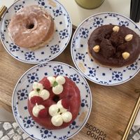 Regular, raspberry and the chocolate one  at Scoop 'n Dough in Lisbon