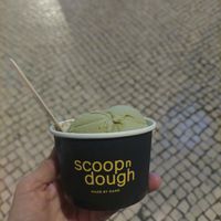 pistachio ice cream (chocolate is underneath) at Scoop 'n Dough in Lisbon