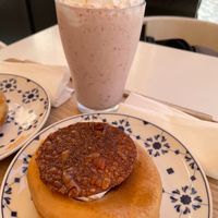 Dough and strawberry cheesecake milkshake at Scoop 'n Dough in Lisbon