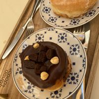 Chocolate hazelnut and glazed   at Scoop 'n Dough in Lisbon