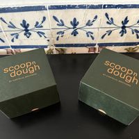 Take away boxes .  at Scoop 'n Dough in Lisbon