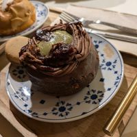Chocolate and pistacho donut at Scoop 'n Dough in Lisbon