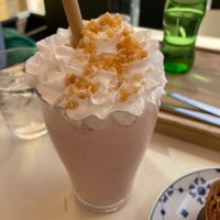 Strawberry milkshake at Scoop 'n Dough in Lisbon