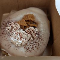 Banoffee doughnut (stuffed with banana) at Scoop 'n Dough in Lisbon