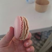 Strawberry and vanilla at Scoop 'n Dough in Lisbon