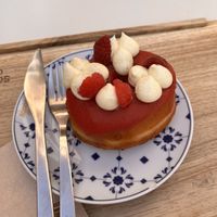 Raspberry doughnut   at Scoop 'n Dough in Lisbon