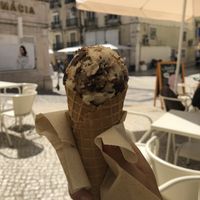 vanilla brownie ice cream at Scoop 'n Dough in Lisbon