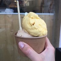 peanut butter and mango ice cream at Scoop 'n Dough in Lisbon