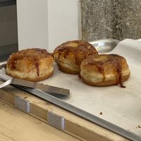 Creme Brûlée doughnuts - amazing!  at Scoop 'n Dough in Lisbon