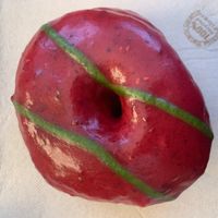 Berry doughnut at Scoop 'n Dough in Lisbon