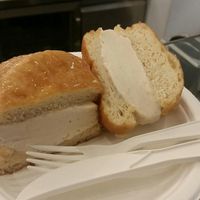 Icecream doughnut sandwich at Scoop 'n Dough in Lisbon