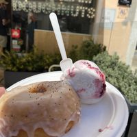 Lemon and poppy seed with ice cream! Yum  at Scoop 'n Dough in Lisbon