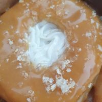 Salted caramel donut at Scoop 'n Dough in Lisbon