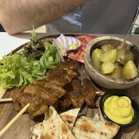 Souvlaki platter  at Healthylicious in Mykonos