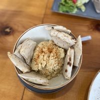 Hummus and pita  at Healthylicious in Mykonos