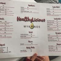 Menu at Healthylicious in Mykonos