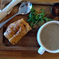 Mushroom soup and mushroom roll at Myo in Cork