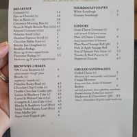 Food menu at Medicine in Birmingham