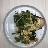Scrambled tofu on toast  at Medicine in Birmingham