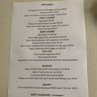 English lunch menu  at Rosemary in Rome