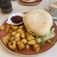 Tofu panini with potatoes  at Rosemary in Rome