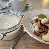 Soy yogurt with fruit  at Rosemary in Rome
