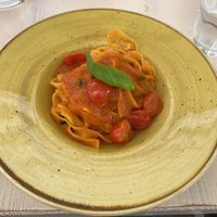 Fettuccini with red sauce   at Rosemary in Rome