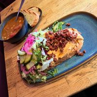 Harira soup and Forest toast at Lovetann Kaffebar in Bergen