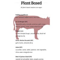 Plant Based Menu!!!  at Red Cow in St Paul