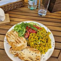 Morning menu: tofu scramble at Yellow SLON in Minsk