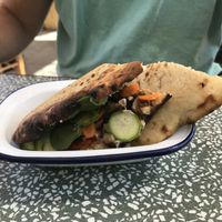 Mushroom pita   at Myrtillo in Kefalonia