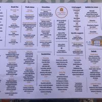 A few vegan option like the mushroom sandwich and some of the roasts without the honey. Juices. Smoothies can be made with almond milk instead of yoghurt at Myrtillo in Kefalonia