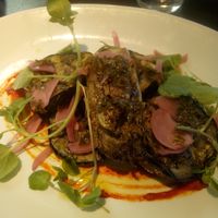 Grilled Aubergine  at Novelli at City Quays in Belfast