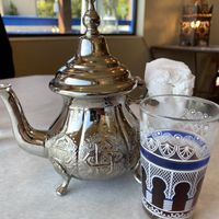 Moroccan Mint Tea.  Hot sweetened mint tea. at Oasis Restaurant and Catering in Pismo Beach